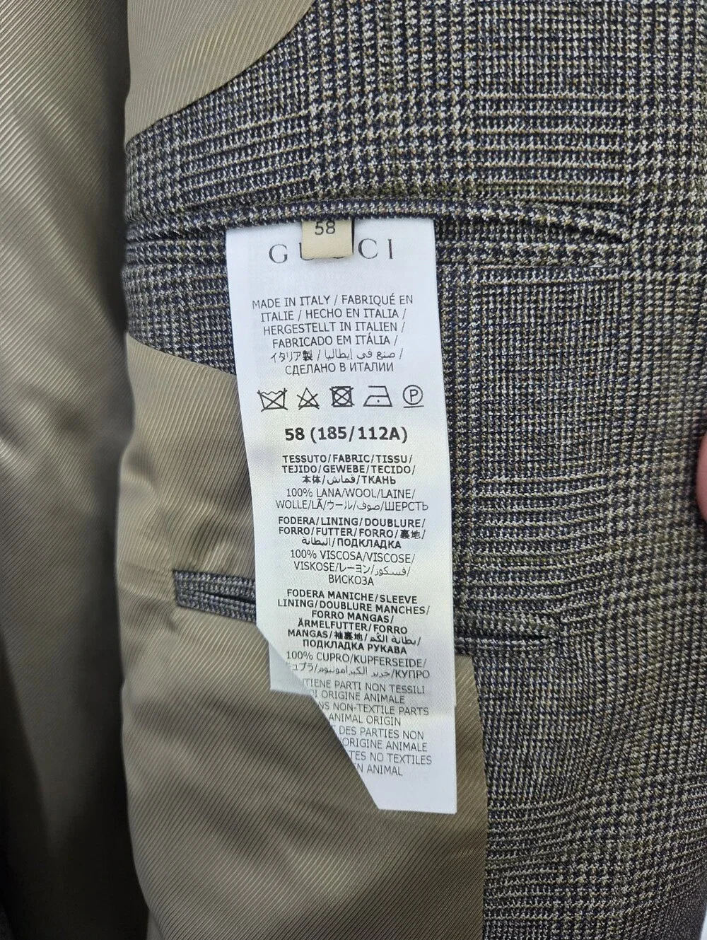 Gucci Double-Breasted Gray Glen Plaid Vintage Blazer Size 48 (EU 58) NWT